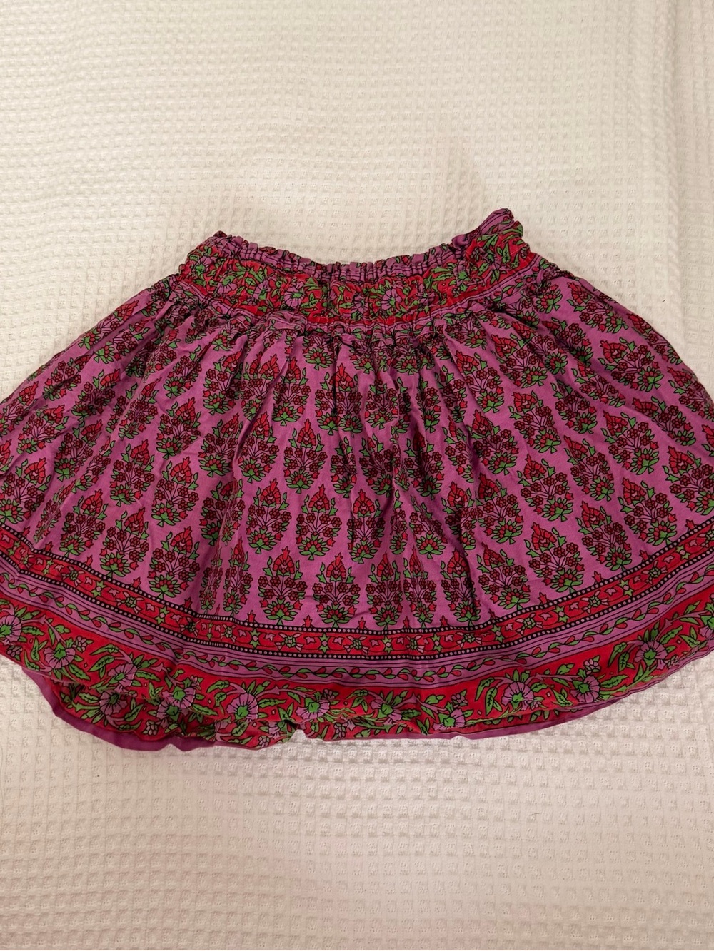 Peek Pink Floral Smocked Waist Circle Skirt
